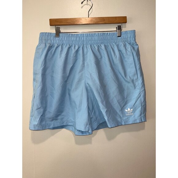 Adidas Mens Light Blue Swim Shorts‎ With Elastic Waistband & Pocket NWD - Picture 1 of 10